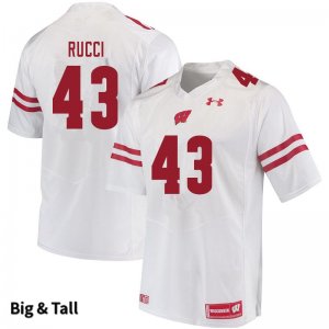 Men's Wisconsin Badgers NCAA #43 Hayden Rucci White Authentic Under Armour Big & Tall Stitched College Football Jersey QM31P54BI